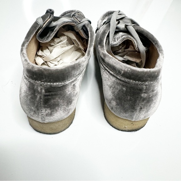 Ulla Johnson Velvet Oxford Shoes Gray 6.5 Bow Coquette - Picture 3 of 8